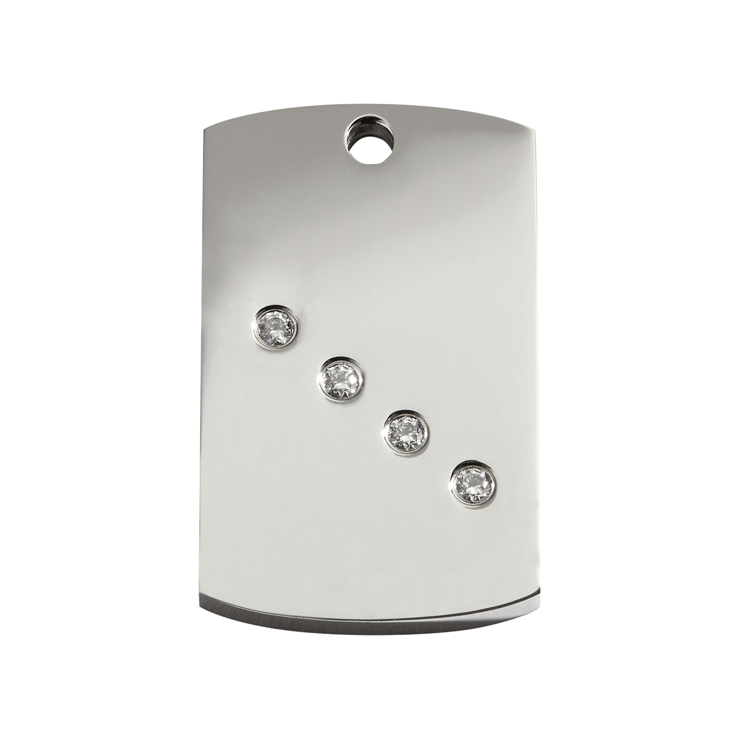 Rectangle Swarovski Diamanté Stainless Steel Pet Tag