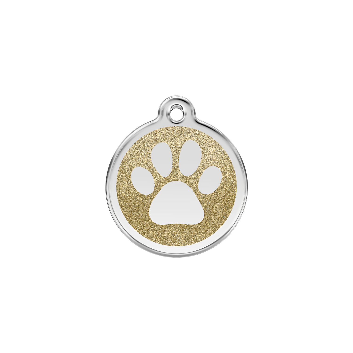 Glitter Paw Print Pet Tag Inner Wolf