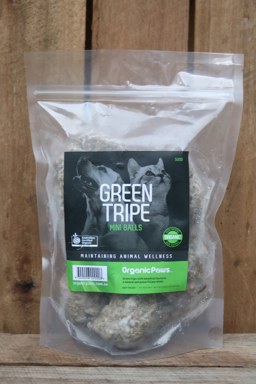 Organic Paws Green Tripe Mini Balls 500g - Frozen